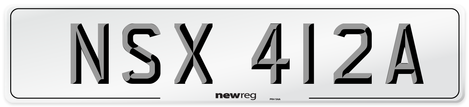 NSX 412A Number Plate from New Reg